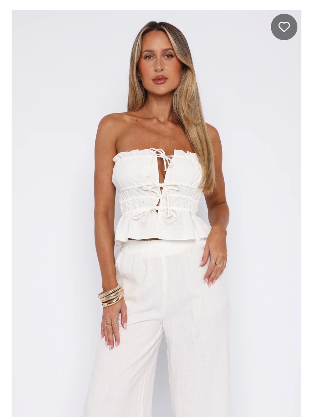 White strapless top large White Fox Boutique